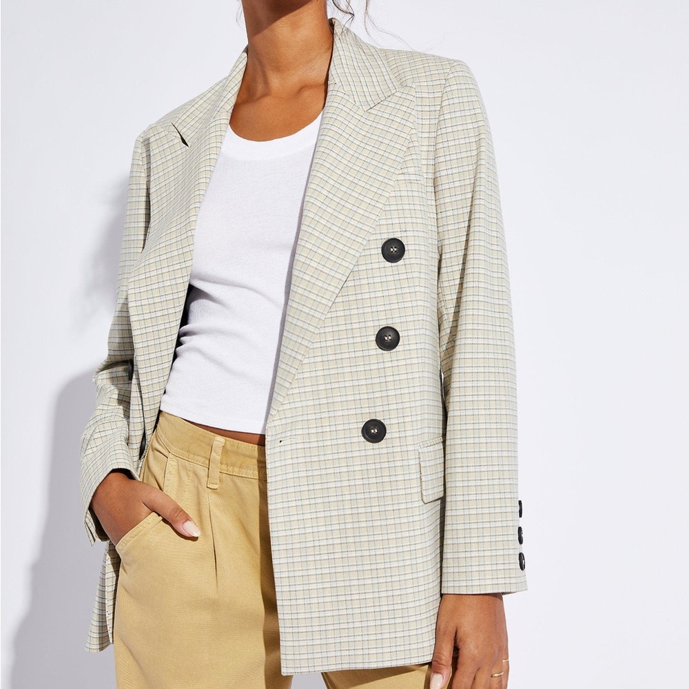 Free People Plaid Blazer